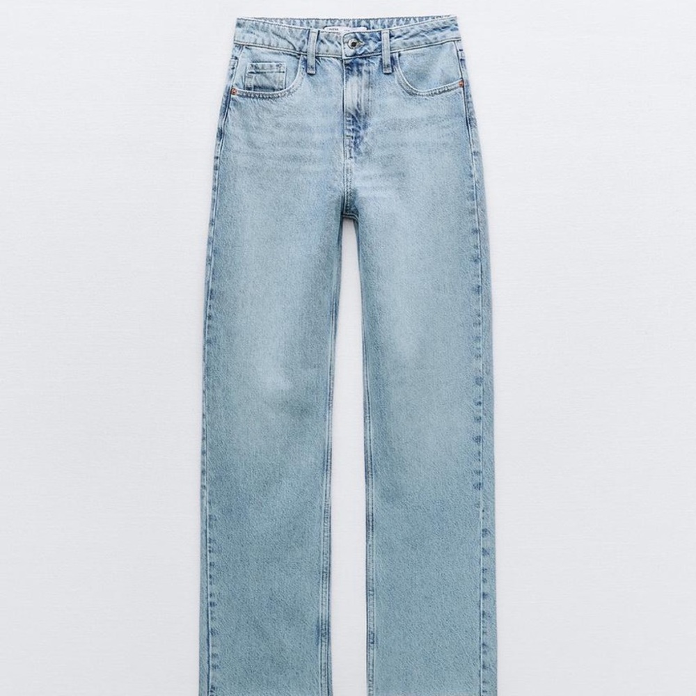 Zara Z1975 high rise straight leg jeans